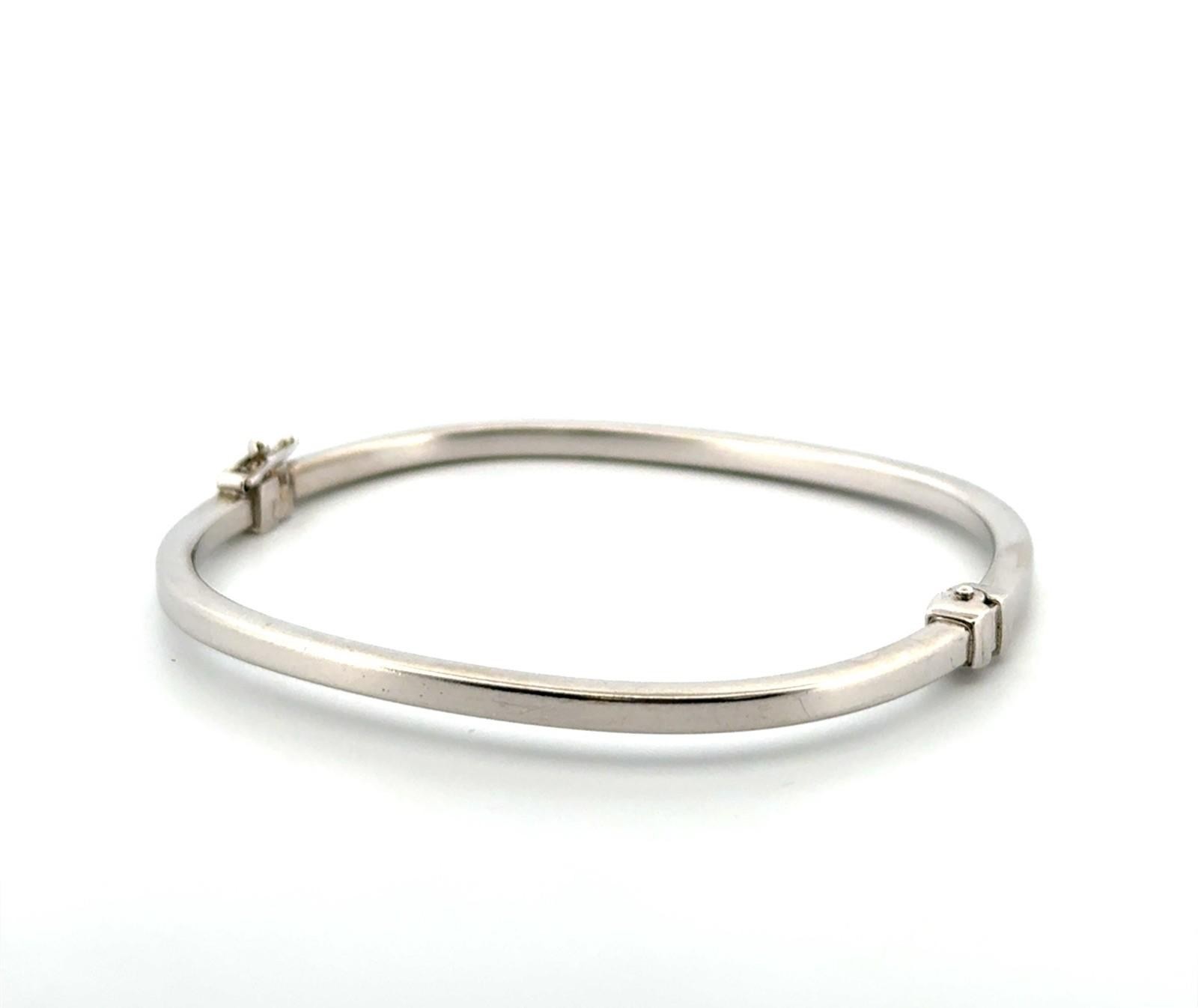 7” Rectangular 925 Sterling Silver Hinged Bangle Bracelet 7.3g - Image 2