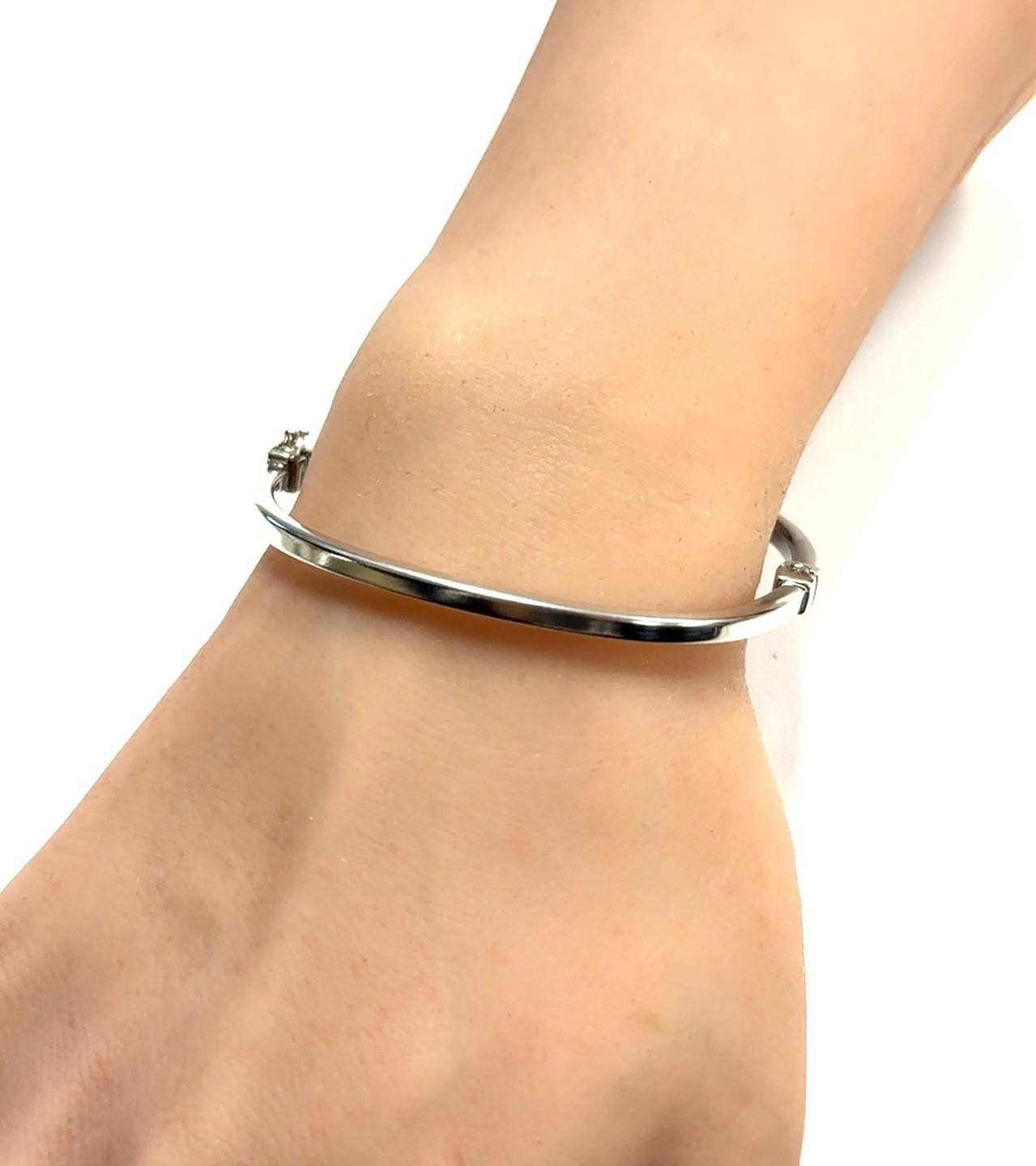 7” Rectangular 925 Sterling Silver Hinged Bangle Bracelet 7.3g - Image 5
