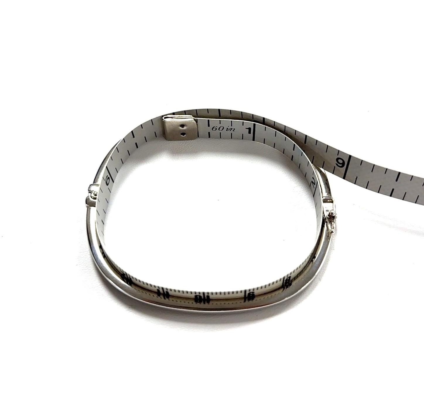 7” Rectangular 925 Sterling Silver Hinged Bangle Bracelet 7.3g - Image 6