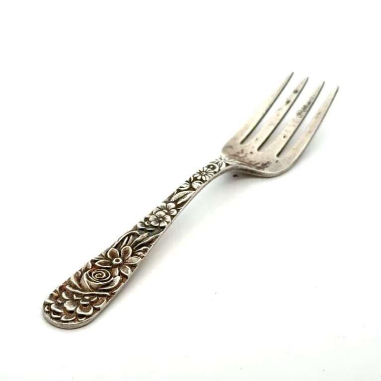 S. Kirk & Sons .925 Sterling Silver Repousee 4.25” Baby Fork, 19.0g